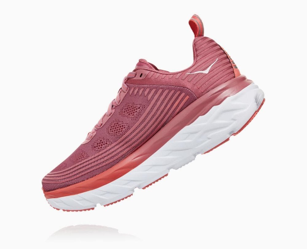 Chaussures Running Route Hoka Bondi 6 Femme Rose | LNOG39784