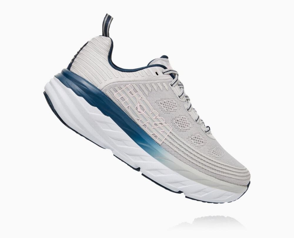 Chaussures Running Route Hoka Bondi 6 Femme Lunar Rock/Nimbus Cloud | PBHT82719