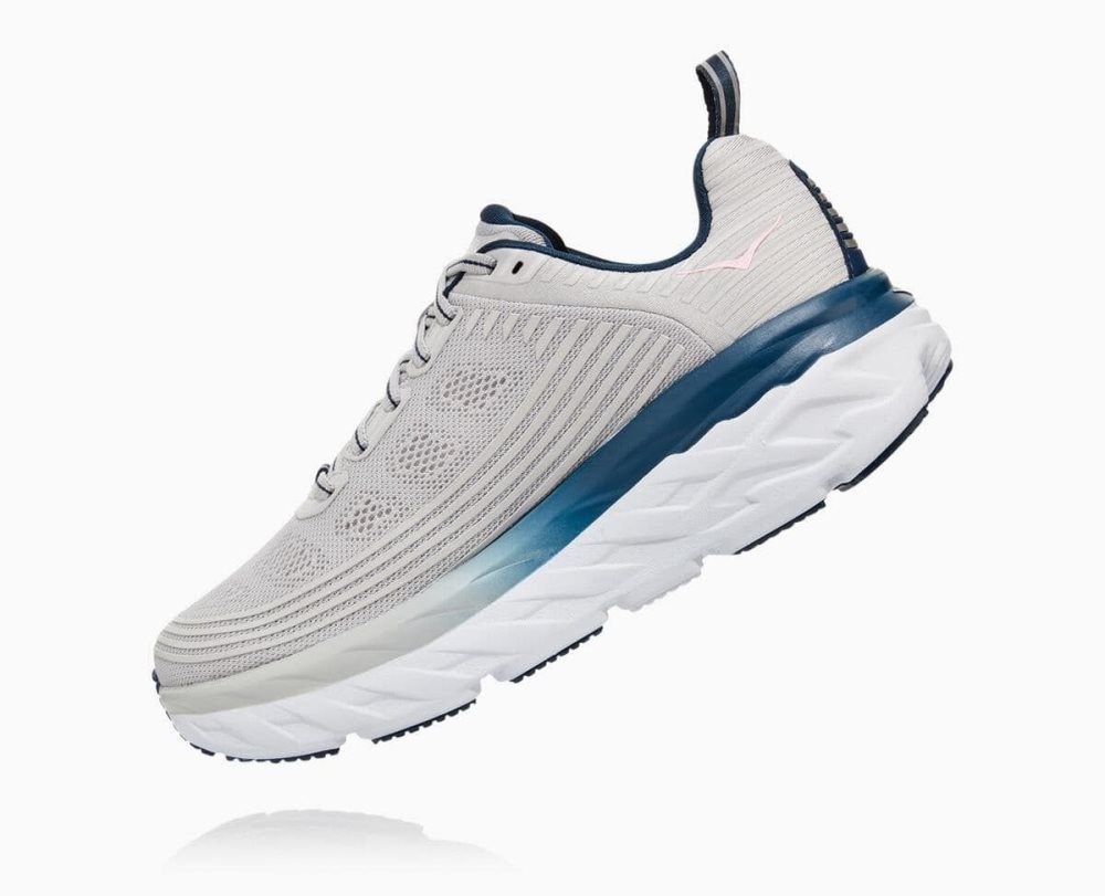 Chaussures Running Route Hoka Bondi 6 Femme Lunar Rock/Nimbus Cloud | PBHT82719