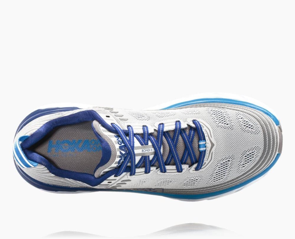 Chaussures Running Route Hoka Bondi 6 Homme Bleu Grise | OQNH17258