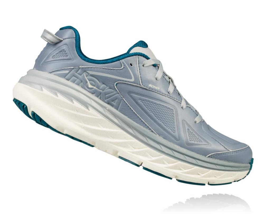 Chaussures Running Route Hoka Bondi Leather Wide Femme Tradewinds | ZAKB79513