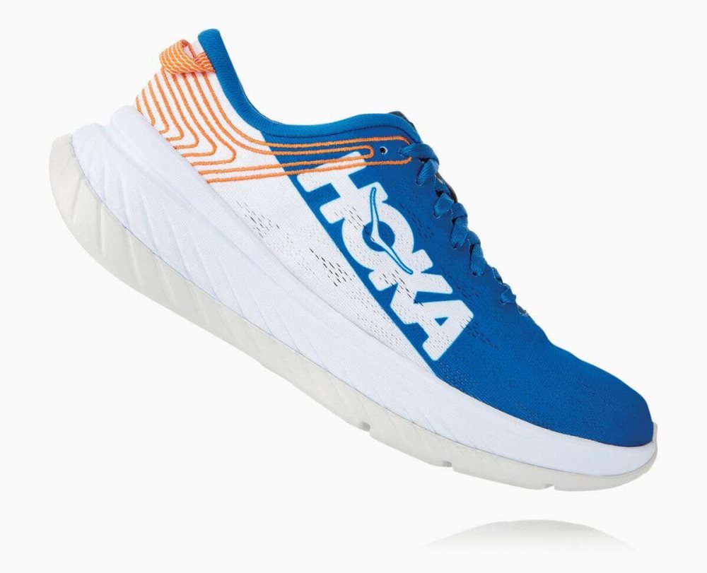 Chaussures Running Route Hoka Carbon X Homme Bleu Royal Bleu Blanche | RIQX23108