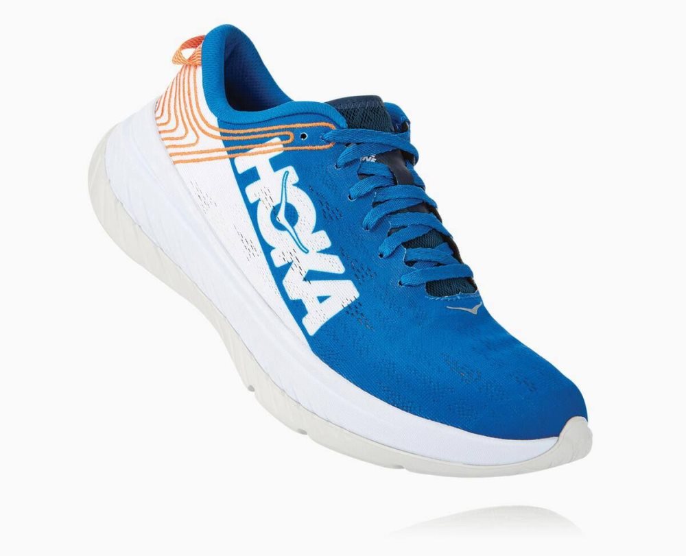 Chaussures Running Route Hoka Carbon X Homme Bleu Royal Bleu Blanche | RIQX23108