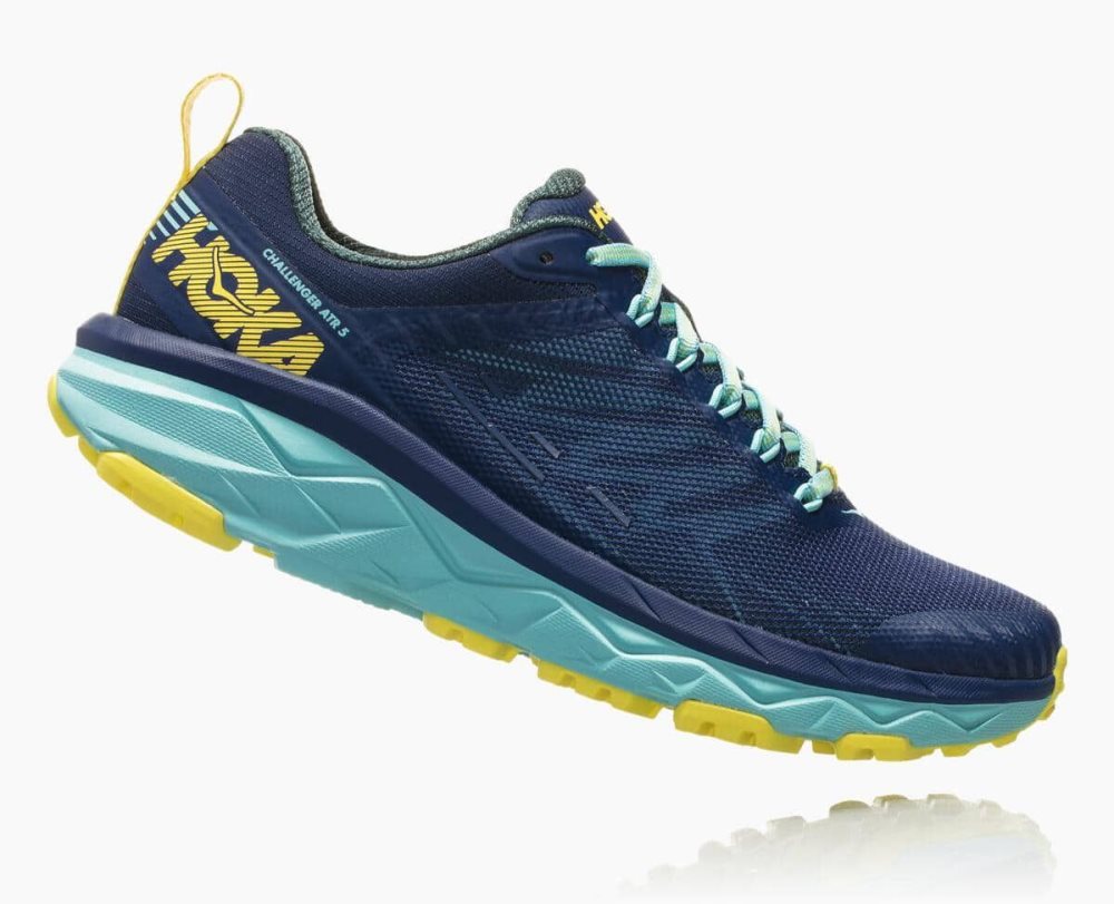 Chaussures Running Route Hoka Challenger ATR 5 Femme Bleu Vert | HCXJ80597