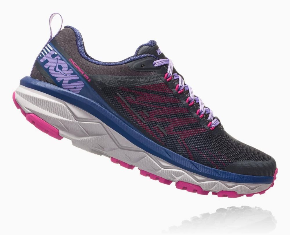 Chaussures Running Route Hoka Challenger ATR 5 Femme Ebony/Very Berry | SGFD30451