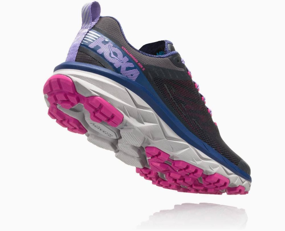 Chaussures Running Route Hoka Challenger ATR 5 Femme Ebony/Very Berry | SGFD30451