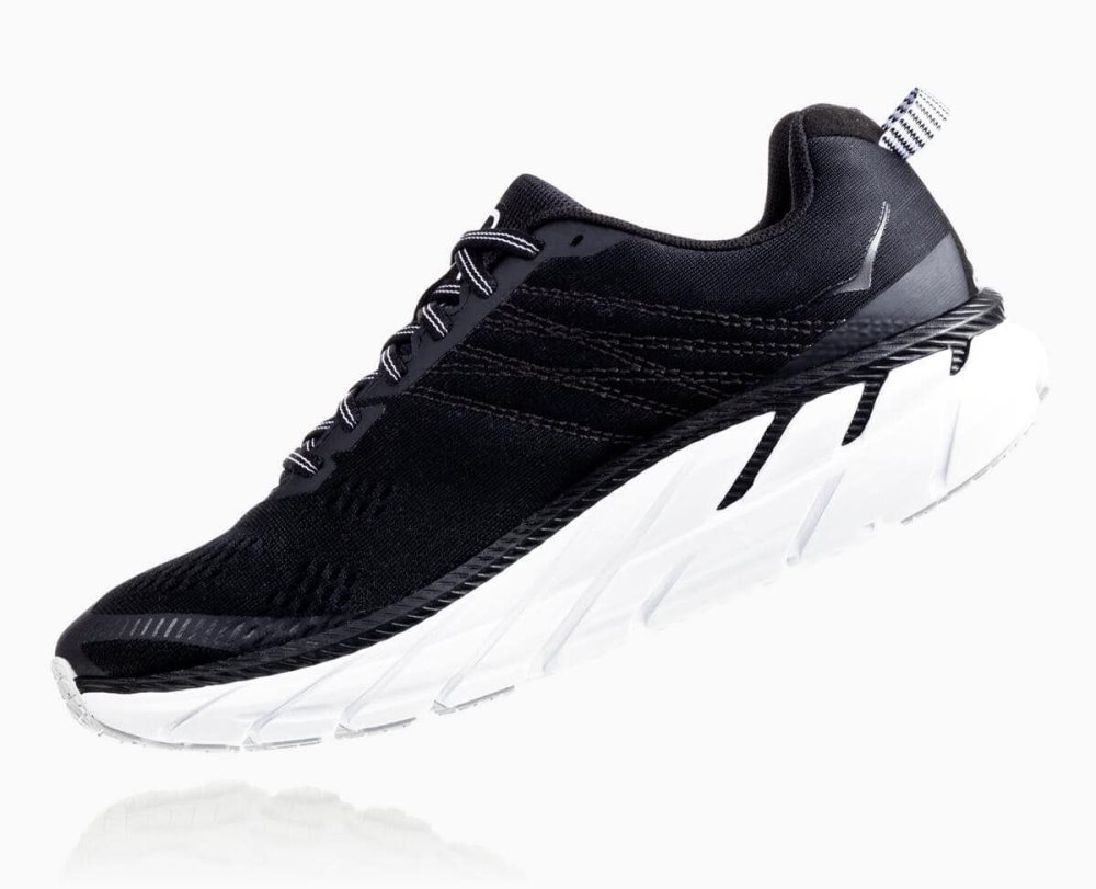 Chaussures Running Route Hoka Clifton 6 Homme Noir Blanche | GBKR65849