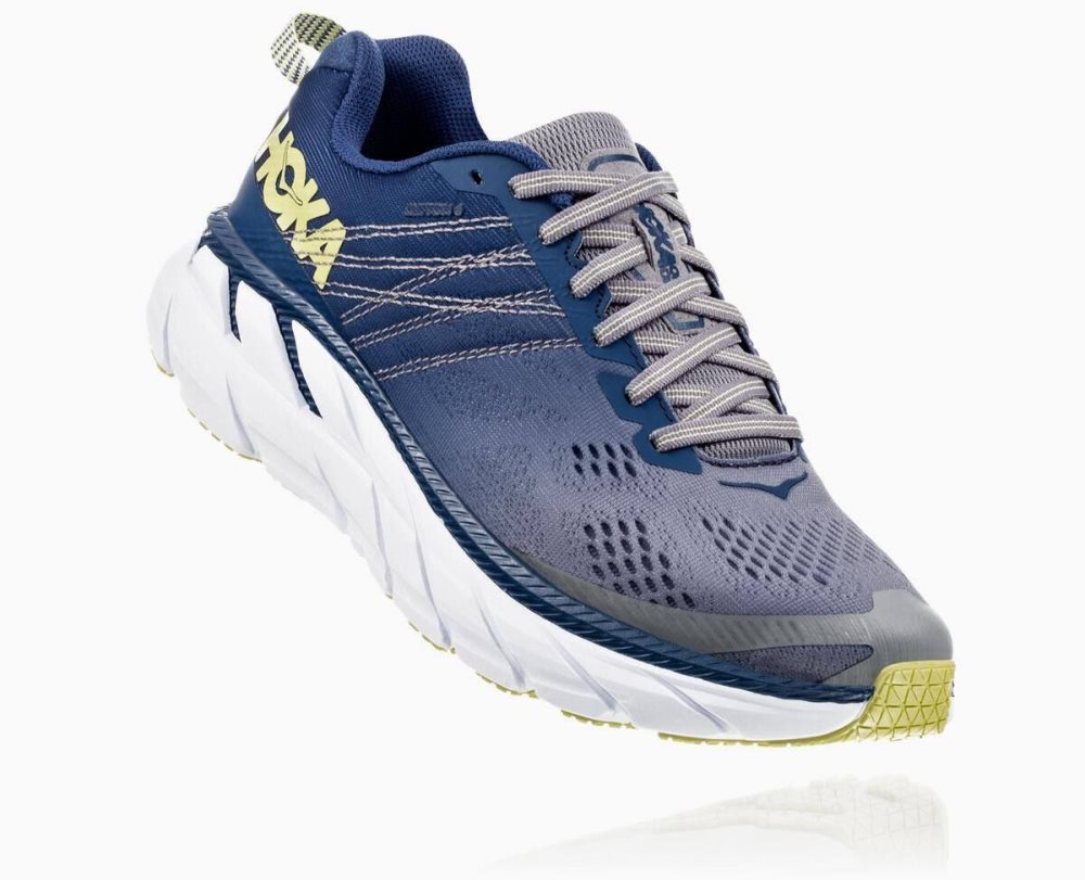 Chaussures Running Route Hoka Clifton 6 Femme Bleu | HFGV63104