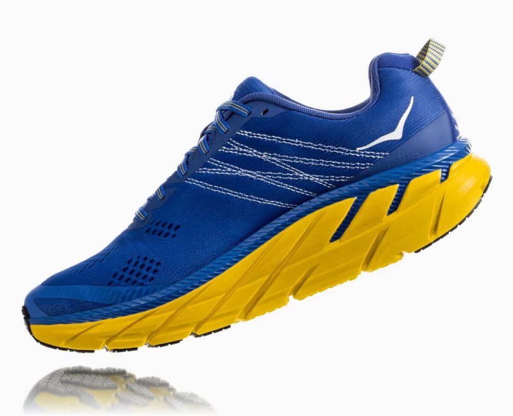 Chaussures Running Route Hoka Clifton 6 Homme Bleu Citron | HPCL34059