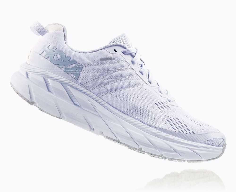 Chaussures Running Route Hoka Clifton 6 Wide Homme Blanche Blanche | KAYE25346