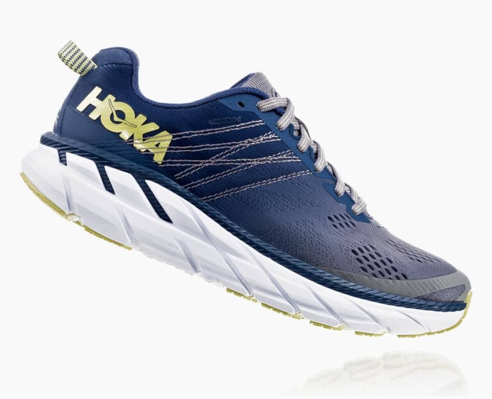 Chaussures Running Route Hoka Clifton 6 Wide Femme Bleu | OGWC61539