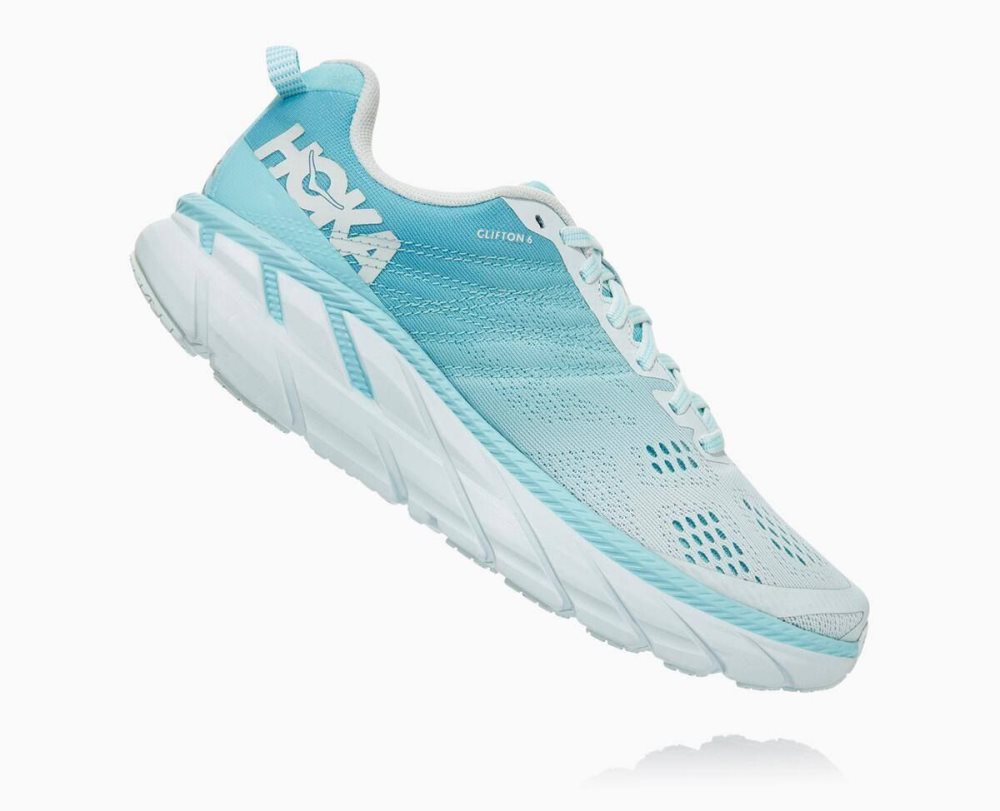 Chaussures Running Route Hoka Clifton 6 Femme Marron Bleu | SNKL82640