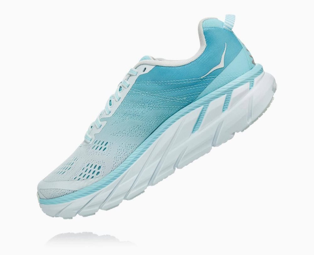 Chaussures Running Route Hoka Clifton 6 Femme Marron Bleu | SNKL82640