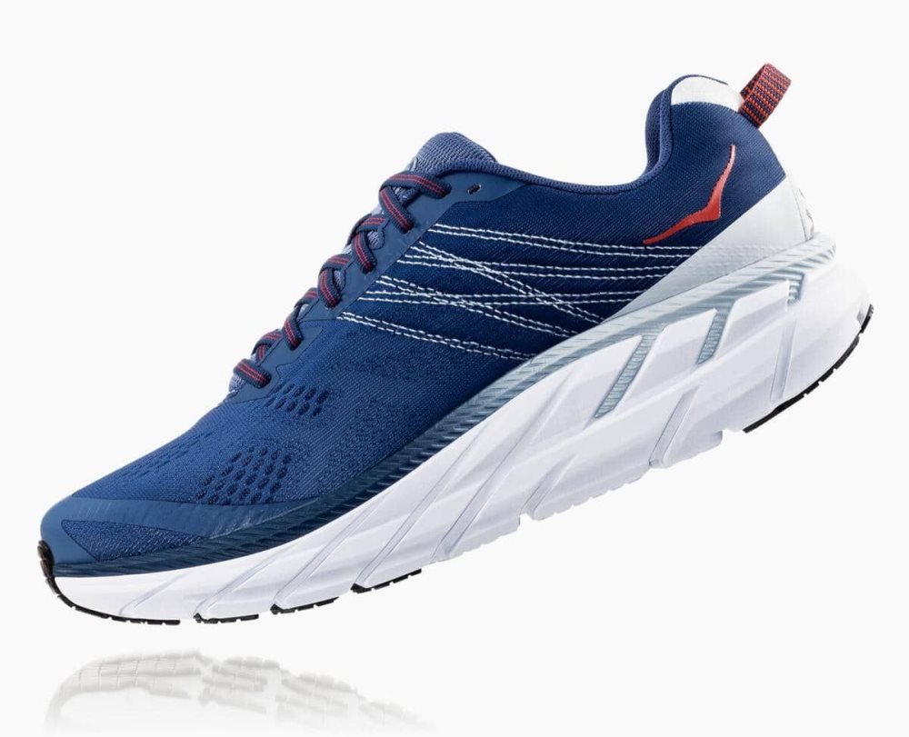 Chaussures Running Route Hoka Clifton 6 Wide Homme Bleu | WDYR97631