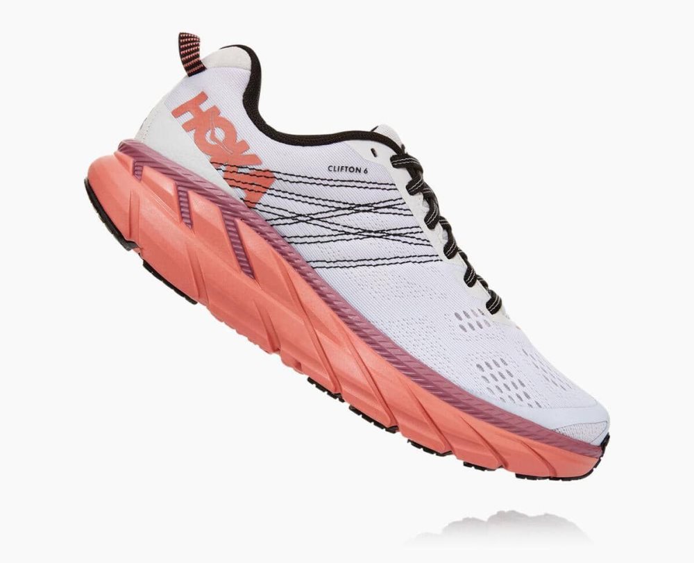 Chaussures Running Route Hoka Clifton 6 Wide Femme Nimbus Cloud/Lantana | XCPY79608