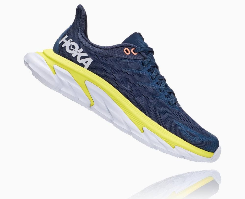 Chaussures Running Route Hoka Clifton Edge Femme Moonlit Ocean/Evening Primrose | MSDB26307