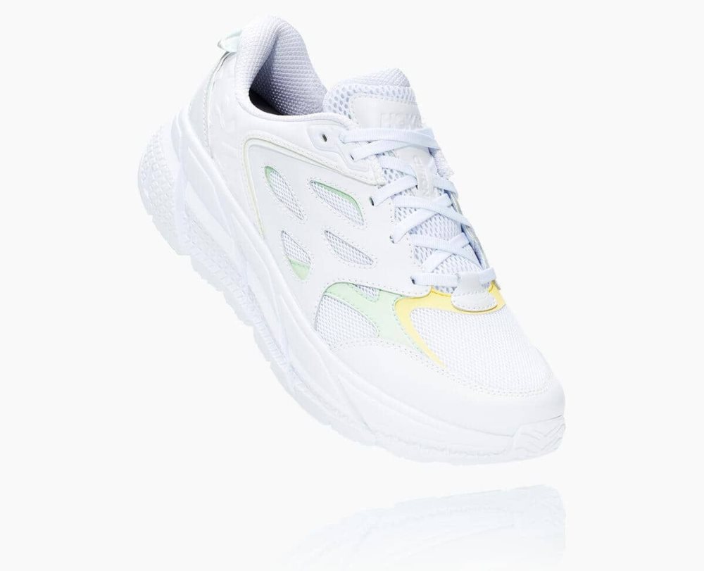 Chaussures Running Route Hoka Clifton L Homme Blanche Vert Grise | JRYW13960