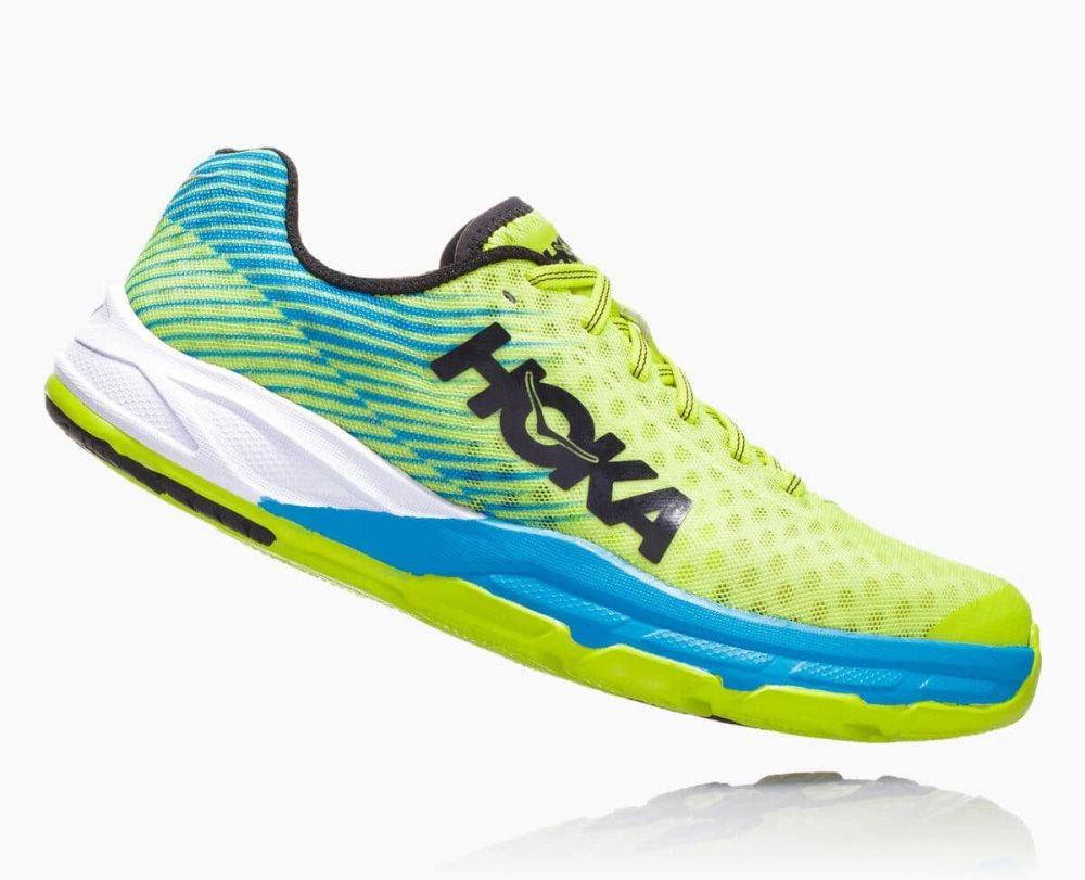 Chaussures Running Route Hoka EVO Carbon Rocket Femme Orange Bleu | DRTY37152