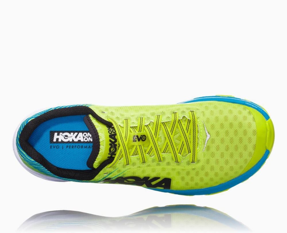 Chaussures Running Route Hoka EVO Carbon Rocket Femme Orange Bleu | DRTY37152