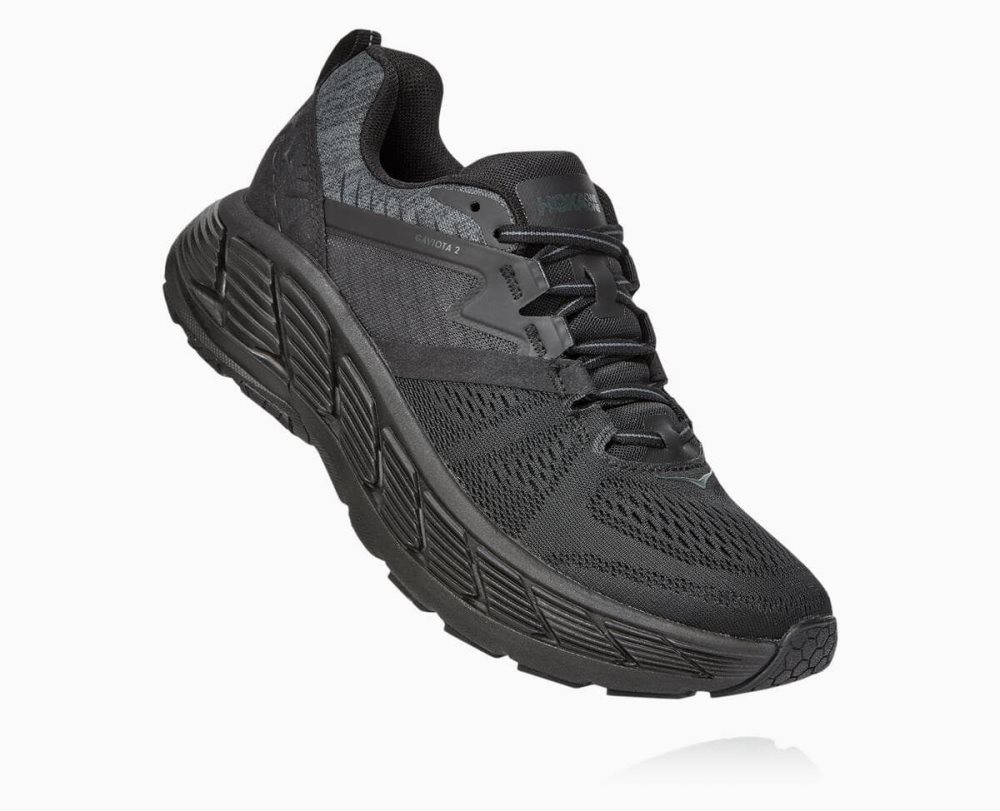 Chaussures Running Route Hoka Gaviota 2 Wide Homme Noir Grise Foncé | PWJX65193