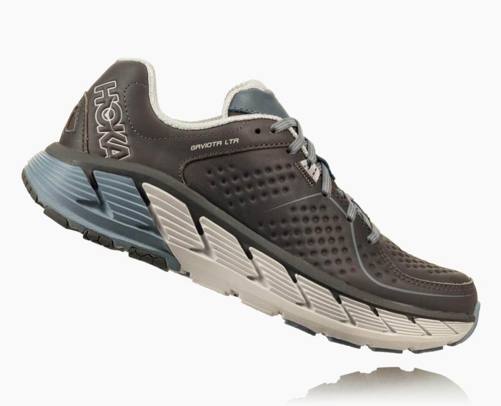 Chaussures Running Route Hoka Gaviota Leather Wide Homme Grise | DNOX80351