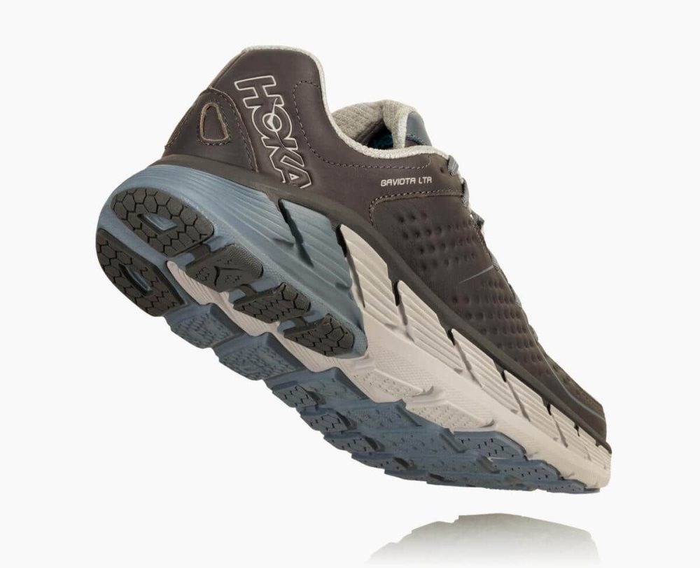 Chaussures Running Route Hoka Gaviota Leather Wide Homme Grise | DNOX80351