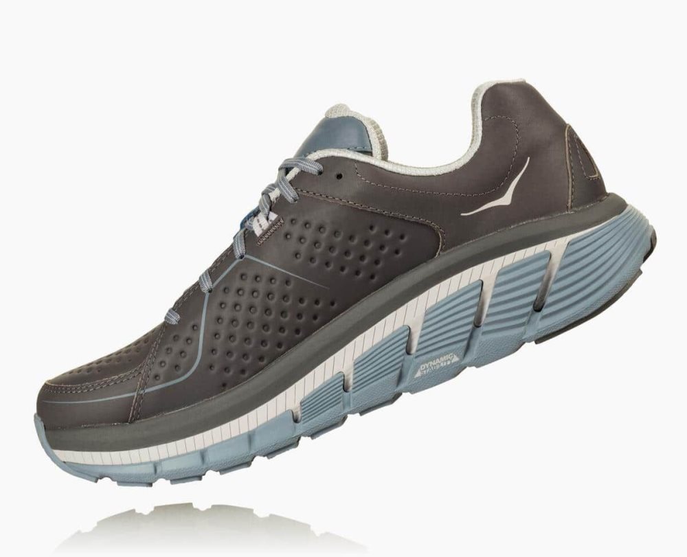 Chaussures Running Route Hoka Gaviota Leather Wide Homme Grise | DNOX80351