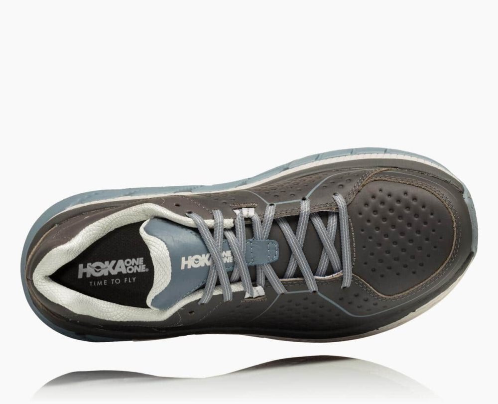 Chaussures Running Route Hoka Gaviota Leather Wide Homme Grise | DNOX80351