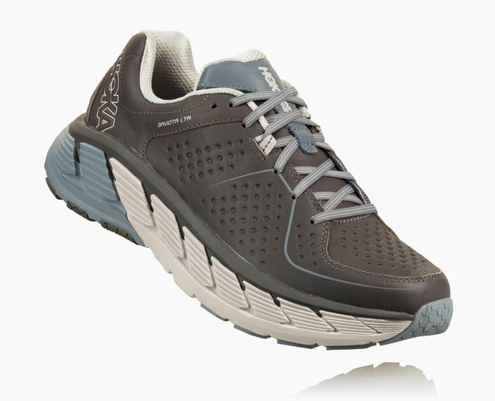 Chaussures Running Route Hoka Gaviota Leather Wide Homme Grise | DNOX80351