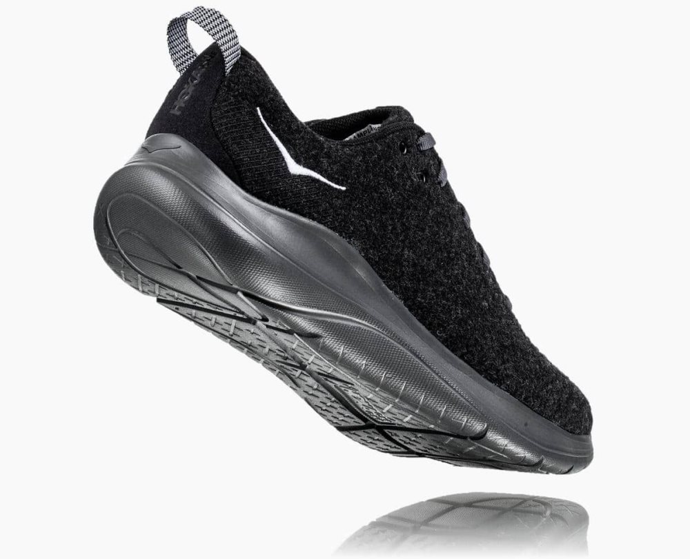 Chaussures Running Route Hoka Hupana Flow Wool Homme Noir Grise Foncé | IGCB86179