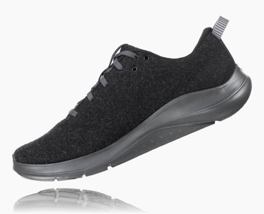 Chaussures Running Route Hoka Hupana Flow Wool Homme Noir Grise Foncé | IGCB86179