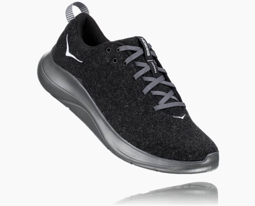 Chaussures Running Route Hoka Hupana Flow Wool Homme Noir Grise Foncé | IGCB86179