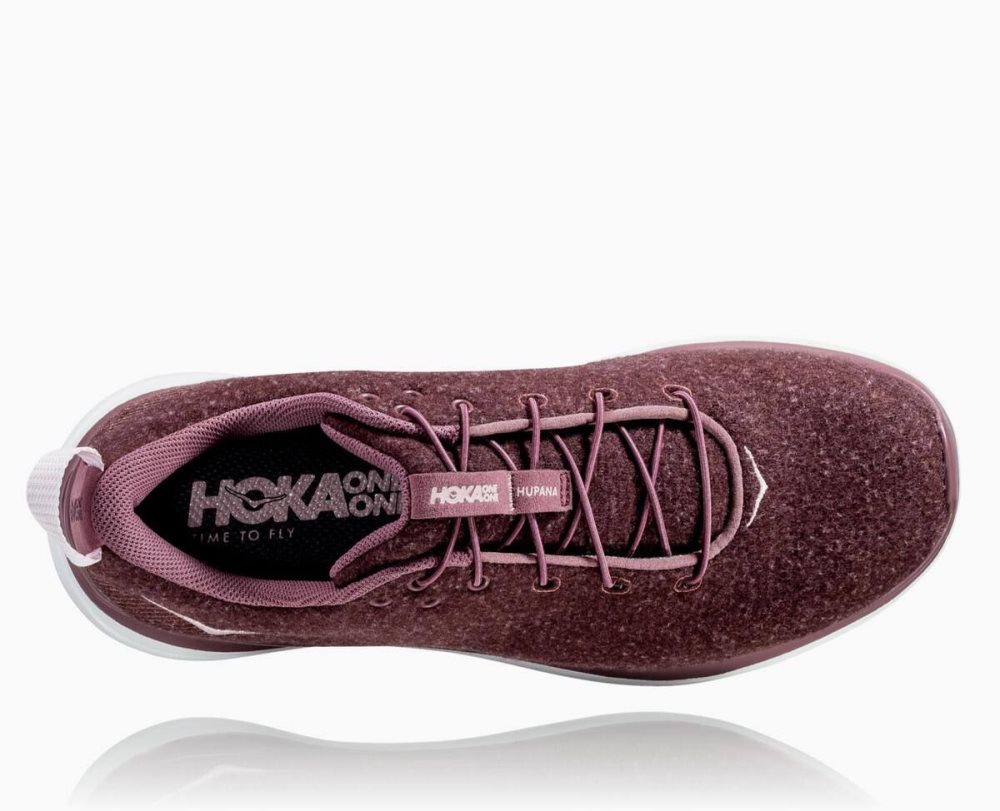 Chaussures Running Route Hoka Hupana Flow Wool Wide Femme Rose Marron Marron | TXJI09458