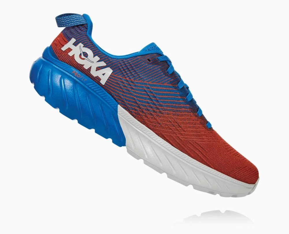 Chaussures Running Route Hoka Mach 3 Homme Bleu Royal Bleu Rouge | YPIU30946