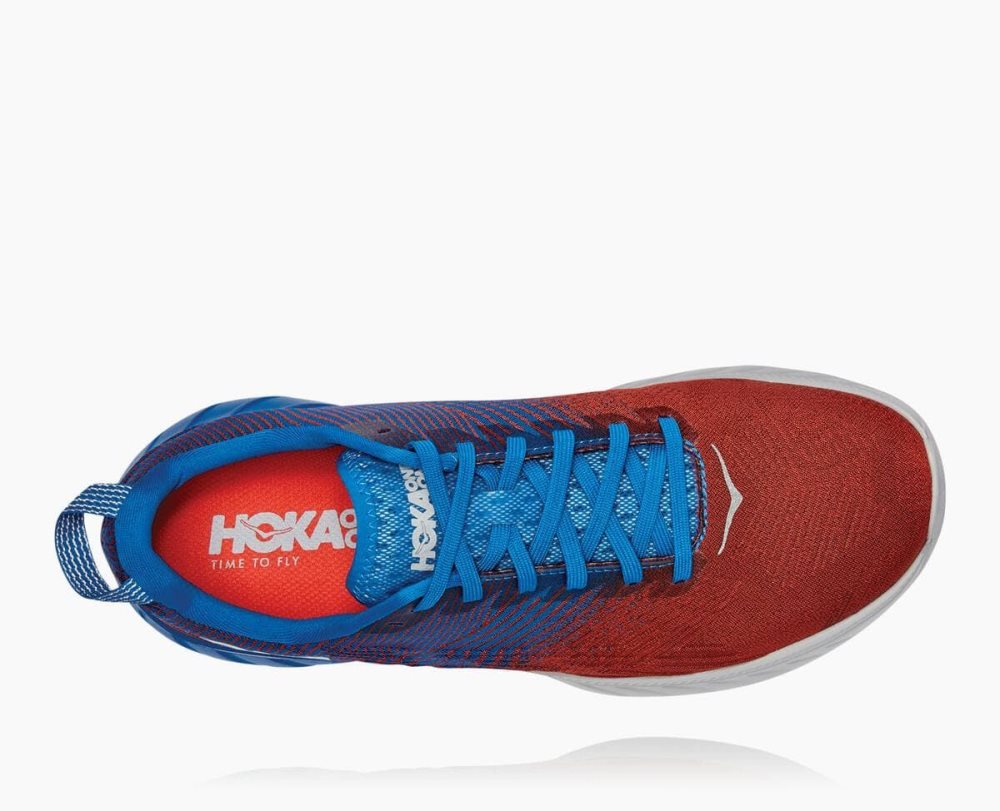 Chaussures Running Route Hoka Mach 3 Homme Bleu Royal Bleu Rouge | YPIU30946