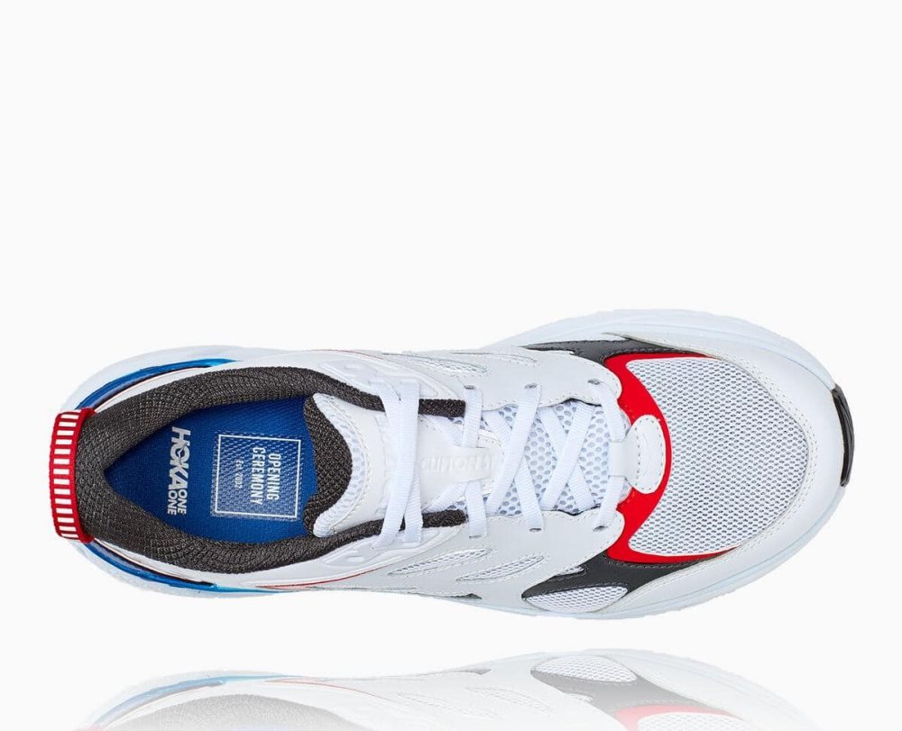 Chaussures Running Route Hoka Opening Ceremony Clifton Homme Blanche Bleu | RHTJ04356