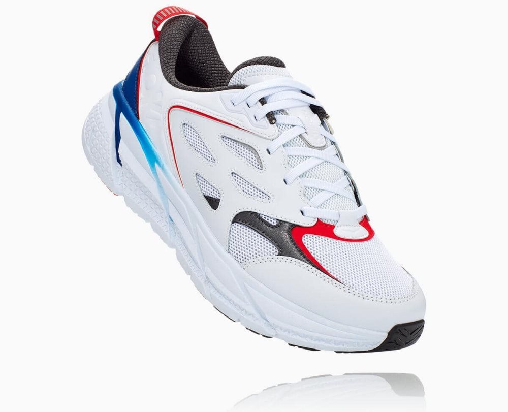 Chaussures Running Route Hoka Opening Ceremony Clifton Homme Blanche Bleu | RHTJ04356