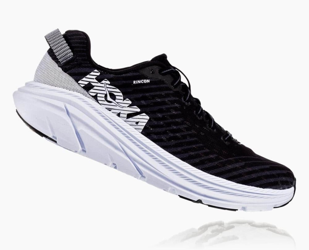 Chaussures Running Route Hoka Rincon Homme Noir Blanche | PHEY14960