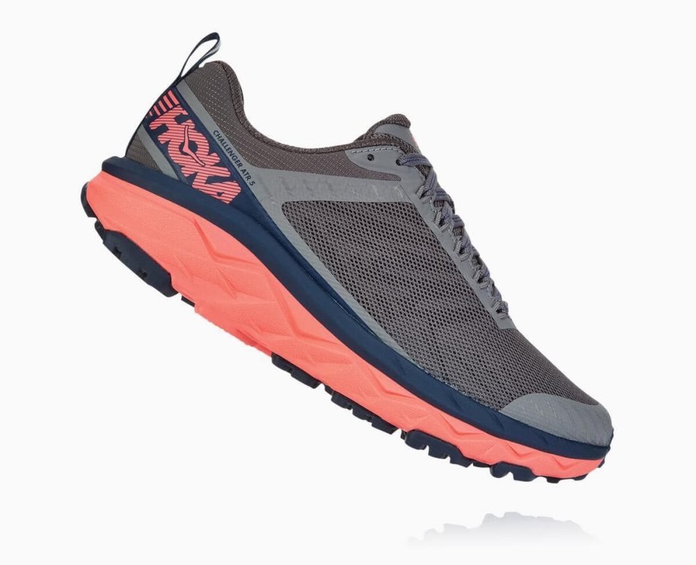 Chaussures Trail Hoka Challenger ATR 5 Femme Grise Corail | VCQR64053