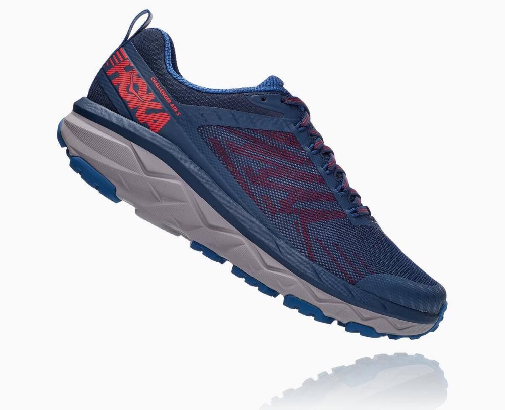 Chaussures Trail Hoka Challenger ATR 5 Homme Bleu Foncé Rouge | UJQX68143