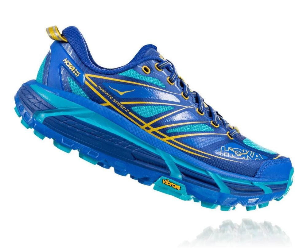 Chaussures Trail Hoka Mafate Speed 2 Femme Bleu | DXPE52601