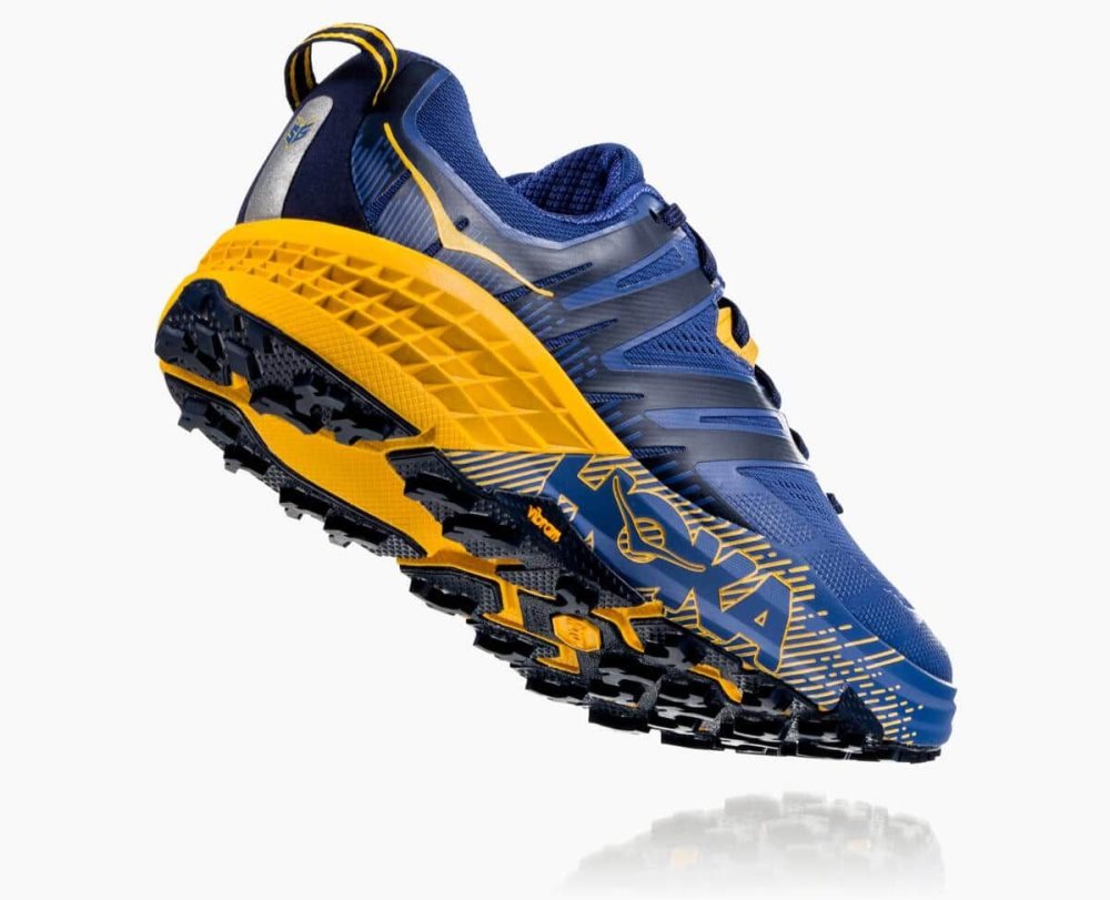 Chaussures Trail Hoka Speedgoat 3 Homme Bleu Doré | NKMO36154