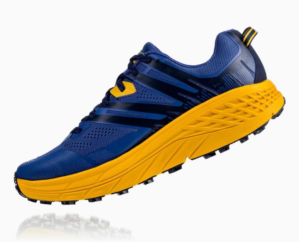 Chaussures Trail Hoka Speedgoat 3 Homme Bleu Doré | NKMO36154