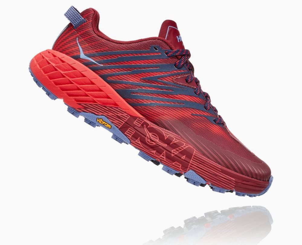 Chaussures Trail Hoka Speedgoat 4 Femme Marron Foncé Rouge | DLFT36782