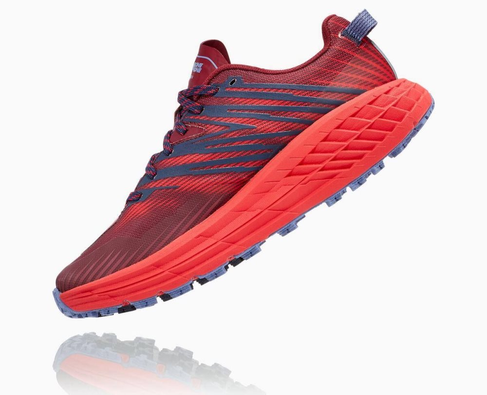 Chaussures Trail Hoka Speedgoat 4 Femme Marron Foncé Rouge | DLFT36782