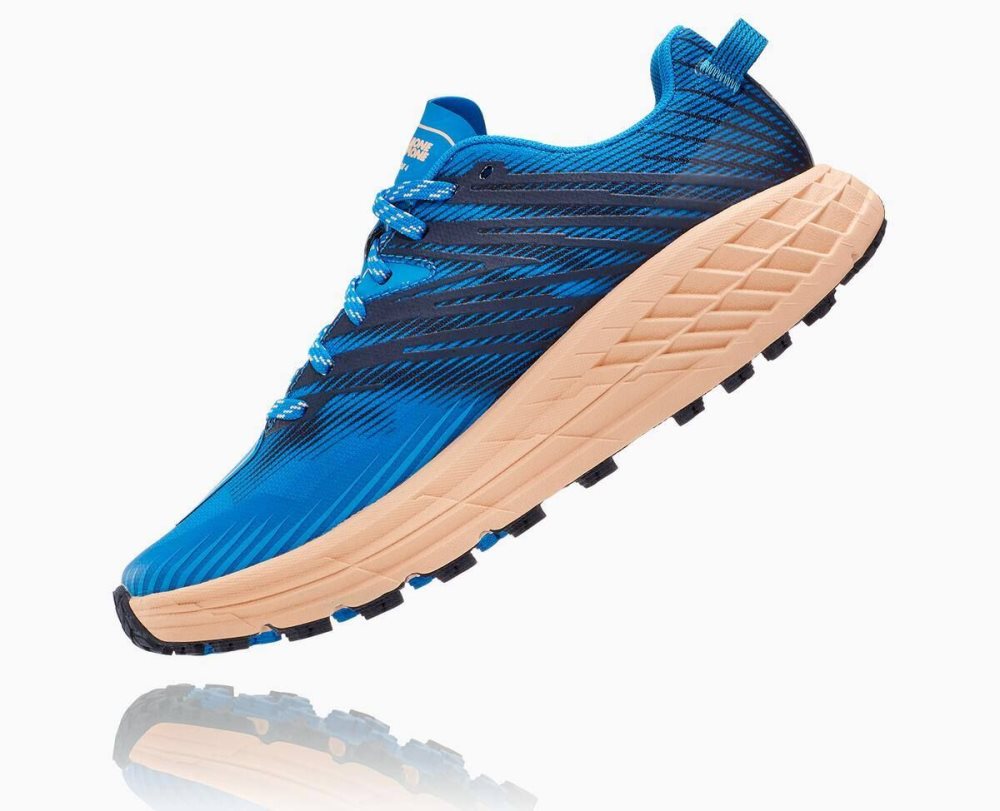 Chaussures Trail Hoka Speedgoat 4 Femme Indigo Abricot | CHOP89176