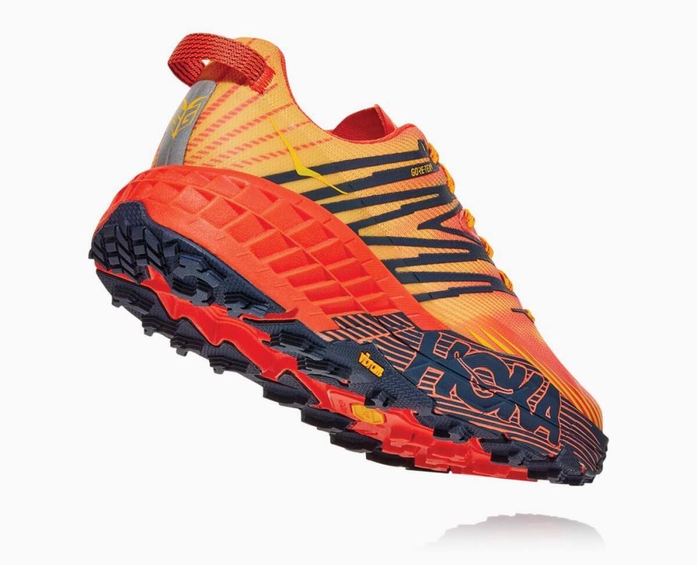 Chaussures Trail Hoka Speedgoat 4 GORE Homme Rouge Doré | XQJL72043