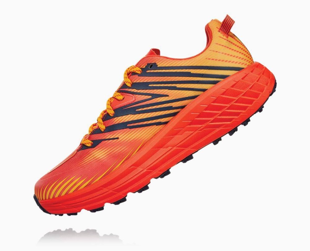 Chaussures Trail Hoka Speedgoat 4 GORE Homme Rouge Doré | XQJL72043