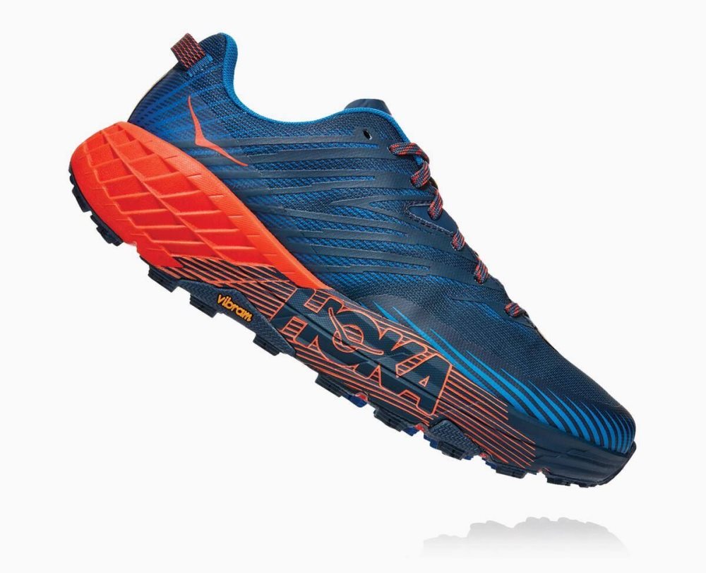 Chaussures Trail Hoka Speedgoat 4 Homme Bleu Rouge | MWON67359