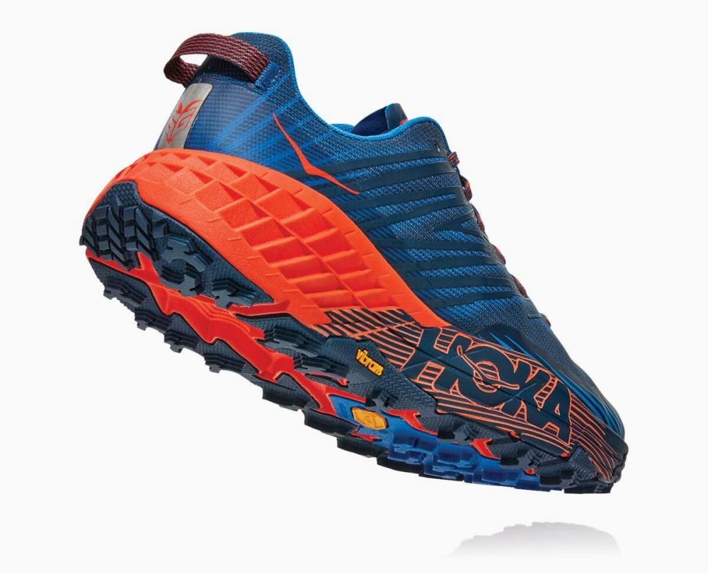 Chaussures Trail Hoka Speedgoat 4 Homme Bleu Rouge | MWON67359